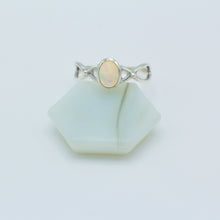  Opal Twisted Silver Ring