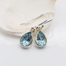  Blue Topaz Silver Drop Earrings,